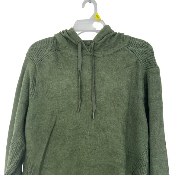 Time And Tru Women Green Hooded Sweater SZ L 12-14 Acrylic Blend Casual Pullover - Picture 9 of 11